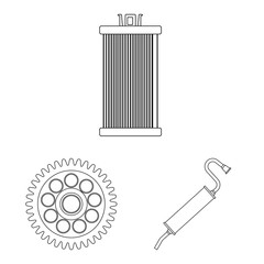 Isolated object of auto and part sign. Collection of auto and car vector icon for stock.