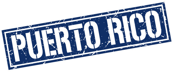 Puerto Rico blue square stamp