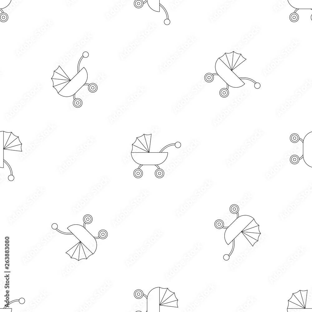 Poster baby carriage pattern seamless vector repeat geometric for any web design