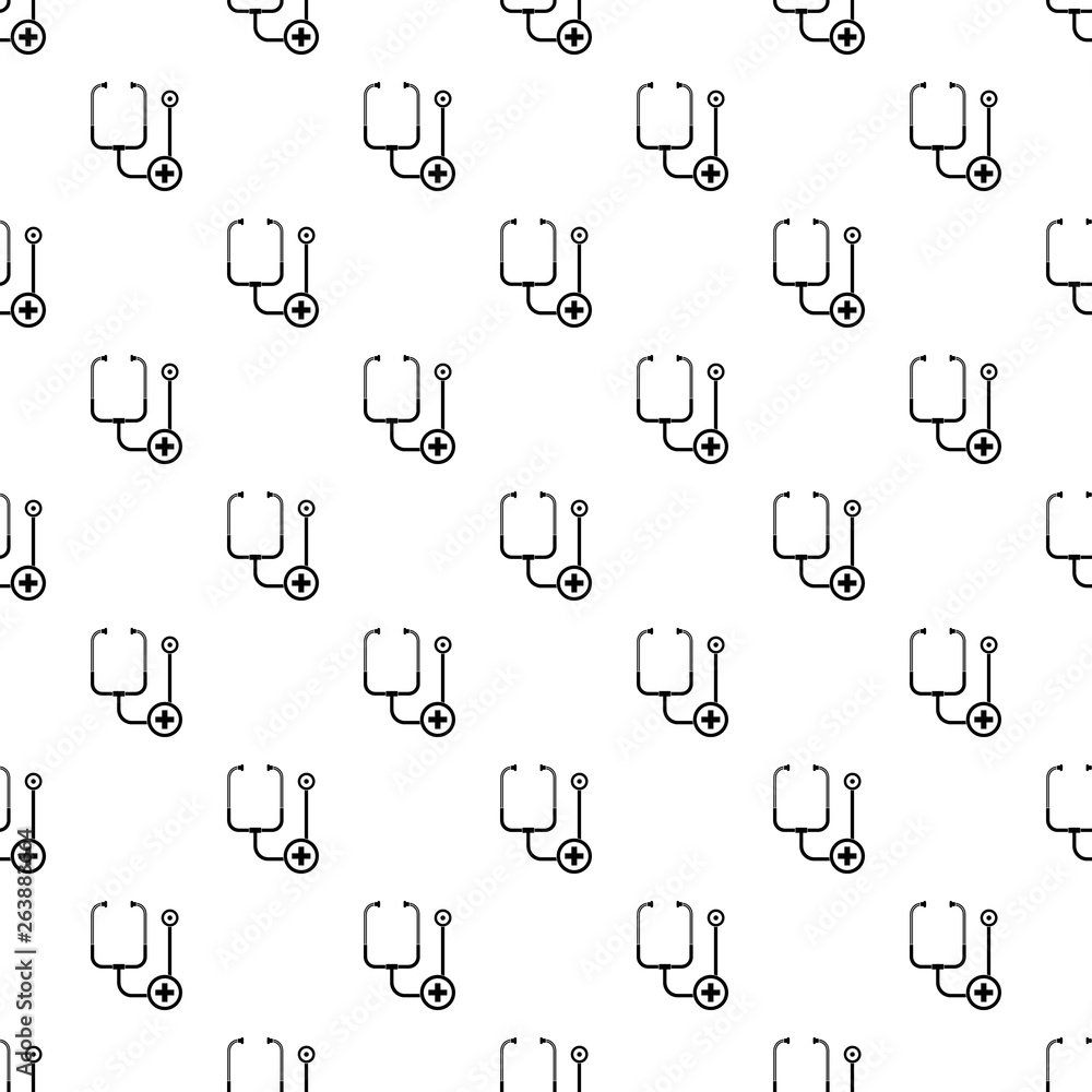 Poster stethoscope pattern seamless vector repeat geometric for any web design