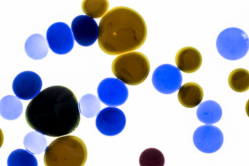 Background of blue, yellow, brown ink waves