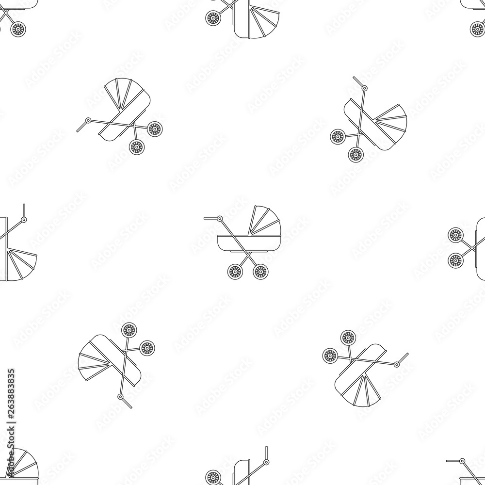 Aufkleber baby stroller pattern seamless vector repeat geometric for any web design