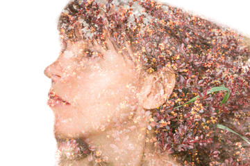 Woman's face in profile.