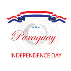 paraguay independence day logo design vector