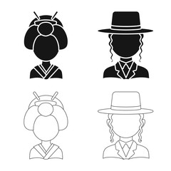 Vector illustration of imitator and resident logo. Collection of imitator and culture vector icon for stock.