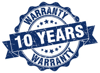 10 years warranty stamp. sign. seal