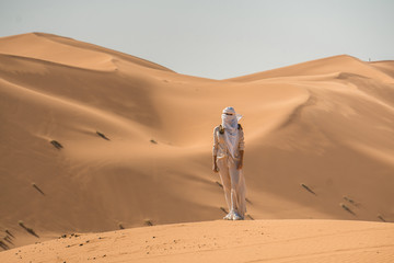 beautiful girl in moroco desert 