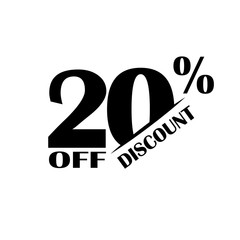 Sales discount icon. Special offer price. 20 percent - Vector