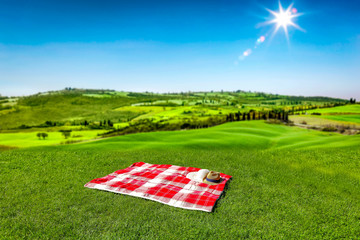 Blanket of free space for your decoration and summer sunny day in Tuscany 
