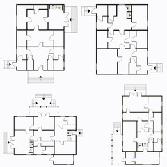 Architectural blueprint in top view background. Vector technical project background illustration
