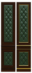 Classic wooden panel and veneer and patina gold, 3d rendering.