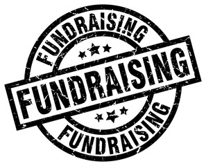 fundraising round grunge black stamp