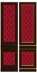 Classic wooden panel and veneer and patina gold, 3d rendering.