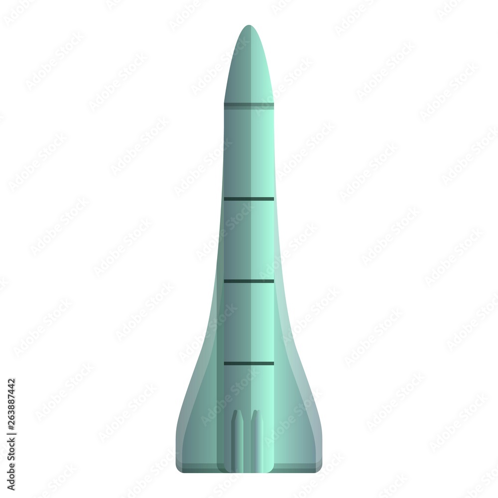 Poster modern space rocket icon. cartoon of modern space rocket vector icon for web design isolated on whit