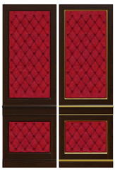 Classic wooden panel and veneer and patina gold, 3d rendering.