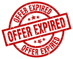 offer expired round red grunge stamp