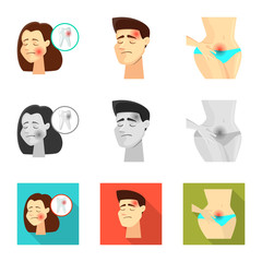 Isolated object of hospital and rendering icon. Set of hospital and help vector icon for stock.