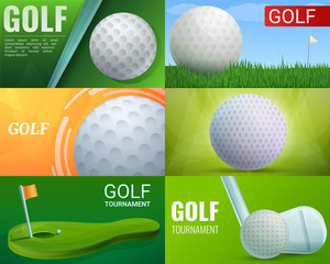 Golf banner set. Cartoon illustration of golf vector banner set for web design