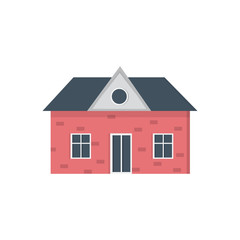suburban private house Houses exterior. Vector urban building icon.