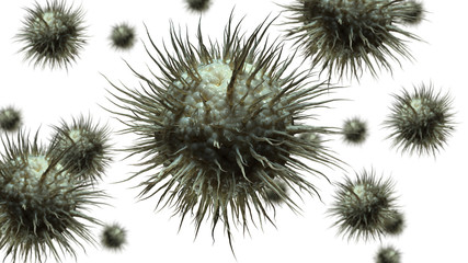 Virus cells 3d illustration isolated on white background