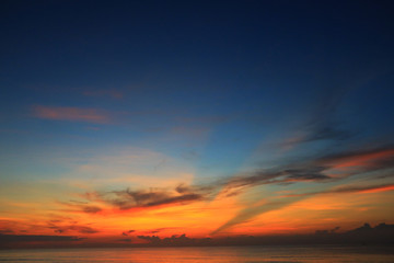 Naklejka na ściany i meble beautiful sunrise on the sea