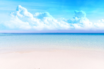 Calm Sea and Blue Sky Background.