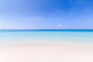 Calm Sea and Blue Sky Background.