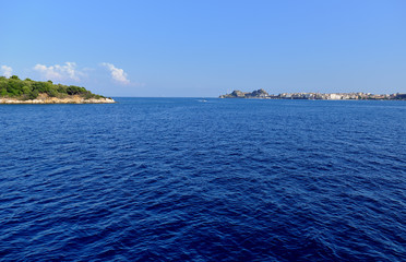 View from the Ionian Sea in Corfu Town, Greece