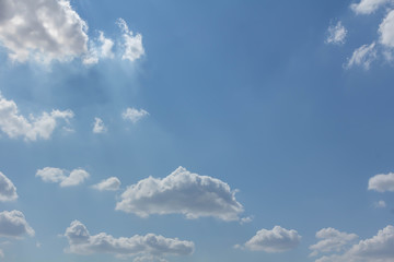 Fototapeta premium The blue sky and white clouds indicate pure and freshing