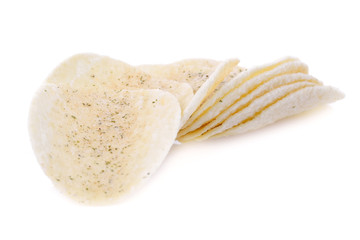 Potato chips isolated on a white background