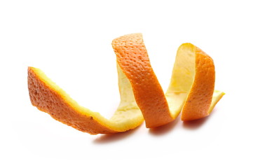 Orange peel isolated on white background
