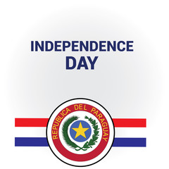 paraguay independence day logo design vector
