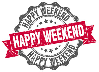 Obraz premium happy weekend stamp. sign. seal