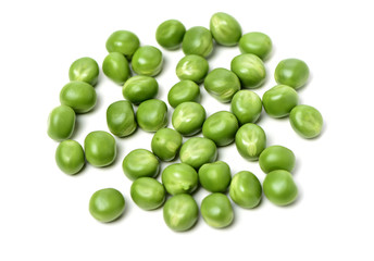 Fresh peas isolated on white background 