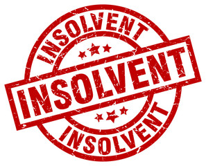 insolvent round red grunge stamp