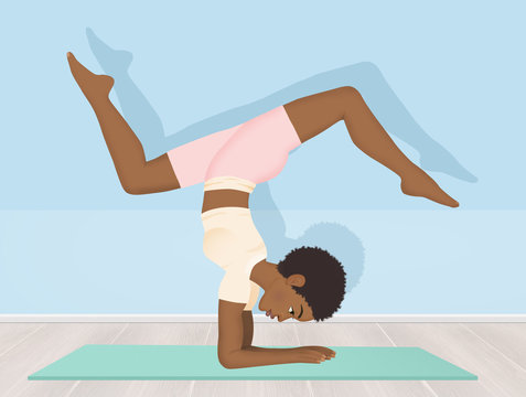 illustration of black woman doing yoga