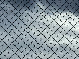 Decorative wire mesh with cloud sky