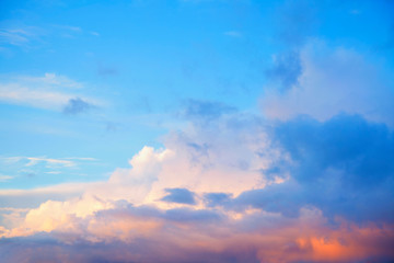 colorful evening sky with sunset light 