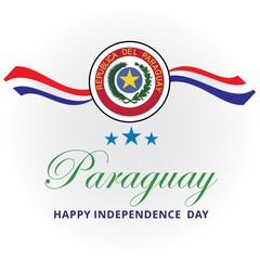 paraguay independence day logo design vector