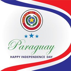 paraguay independence day logo design vector
