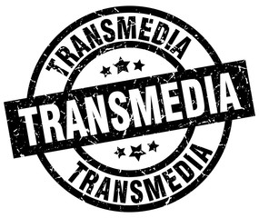 transmedia round grunge black stamp
