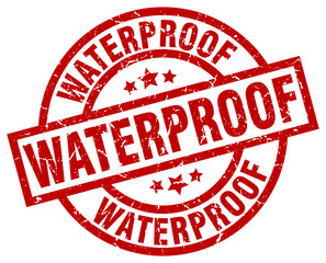 waterproof round red grunge stamp