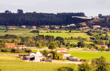 Rural town in the north of Spain in a sunny day