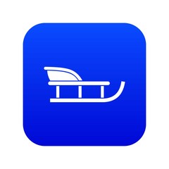 Sled icon digital blue for any design isolated on white vector illustration
