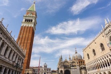 Fototapeta premium Venice, Italy - August/ 27/ 2018 - Campanile di san marco in venice italy
