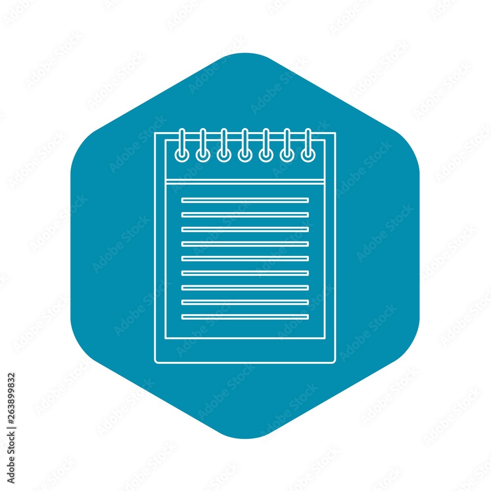 Poster notepad with spiral icon. outline illustration of notepad with spiral vector icon for web