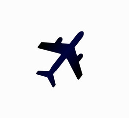 Blue vector flying airplane icon on an isolated white background. Airplane icon, air transport. Web icon design