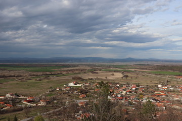 Fototapeta premium aerial view of the village