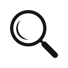 Search icon. Magnifying glass icon, vector magnifier or loupe sign.