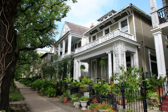 Historic Houses in Garden District of New Orleans